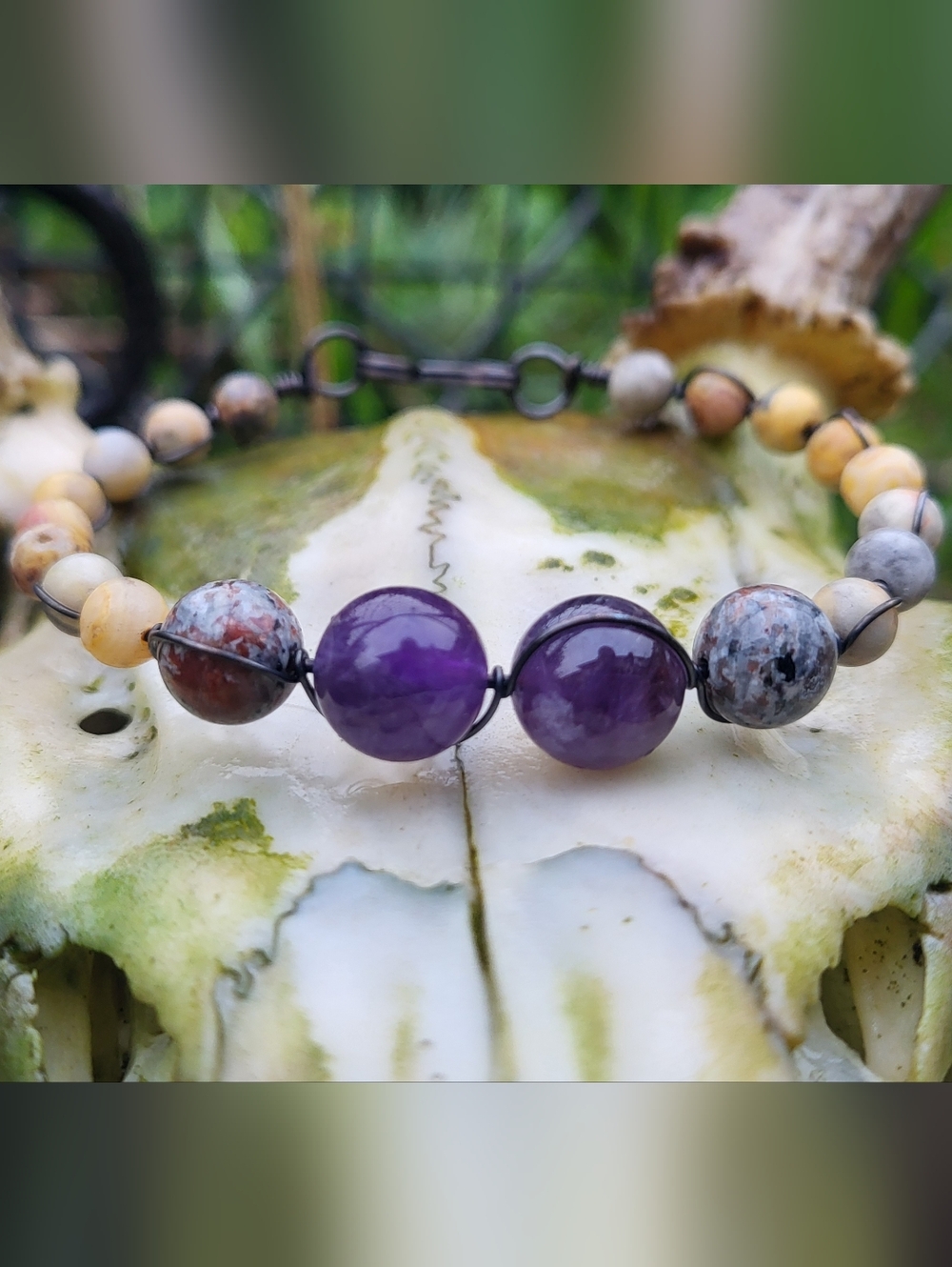 Handmade Copper & Beads Boho Bracelet